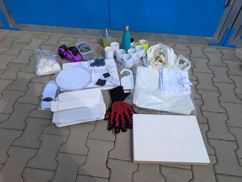 Pełny zestaw do sublimacji (drukarka, prasa płaska, prasa do kubków, papier + dodatki)
