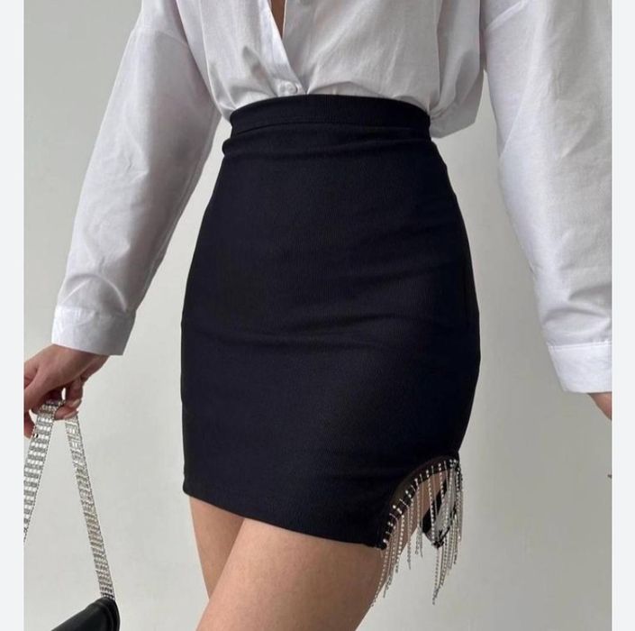 Спідниця , юбка ,юбка мини с бахромой хл, спідниця з бахарамою,юбка хл