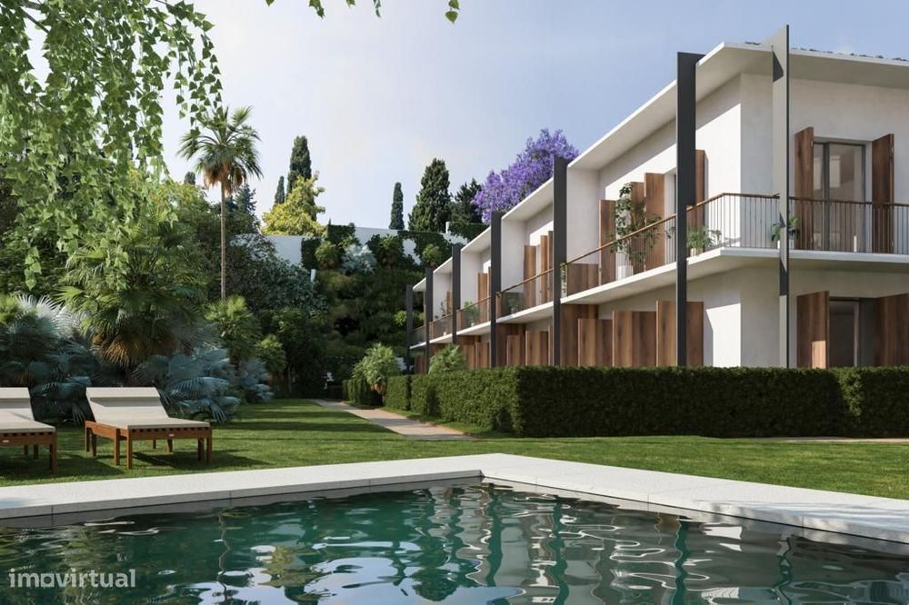 T1  Moderno, Piscina Jardim Condomínio na Histórica Vila do Tijolo