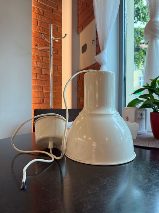 2x lampa biala/ecru ikea hektar