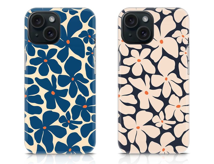 Capas silicone Flores azuis e brancas Matisse para iPhone