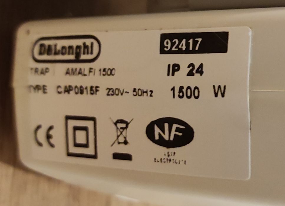 Aquecedor/Emissor térmico DeLonghi Amalfi 1500w