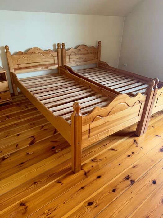 Rama łóżka plus stelaż drewniana używana