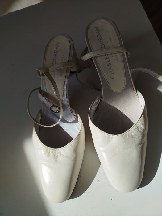 Туфли свадебные выпускные босоножки закрытый носок натур кожа 35 разм