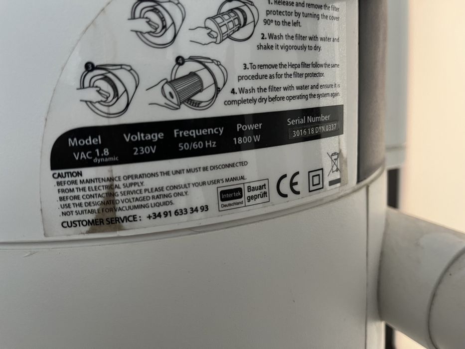 Aspiração central como nova (menos de dois anos de uso)