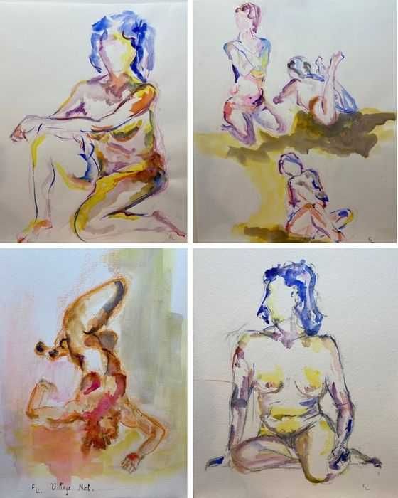 Desenhos 65x25cm / 32,5x25cm - Originais Françoise Leblanc (1953)