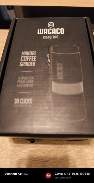 Moinho de café portátil.