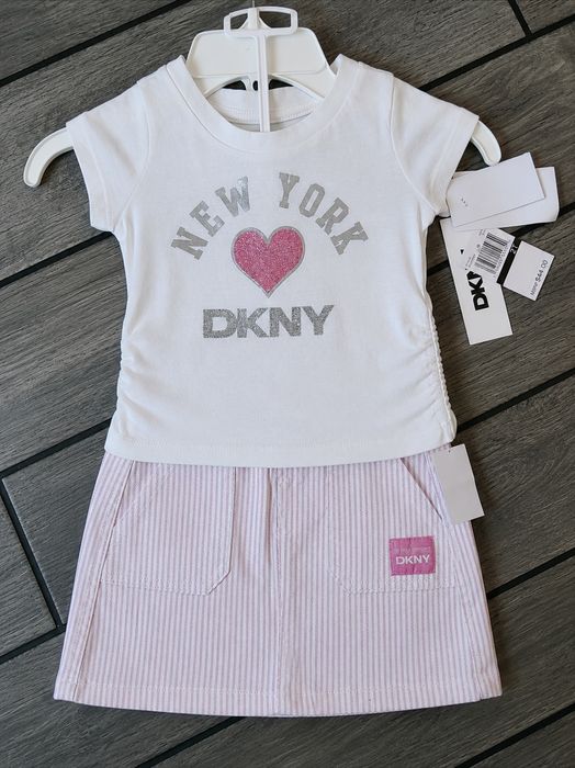Komplet dla dziewczynki DKNY, komplet dziewczęcy, komplet na lato, bluzka i spódnica, 2 lata