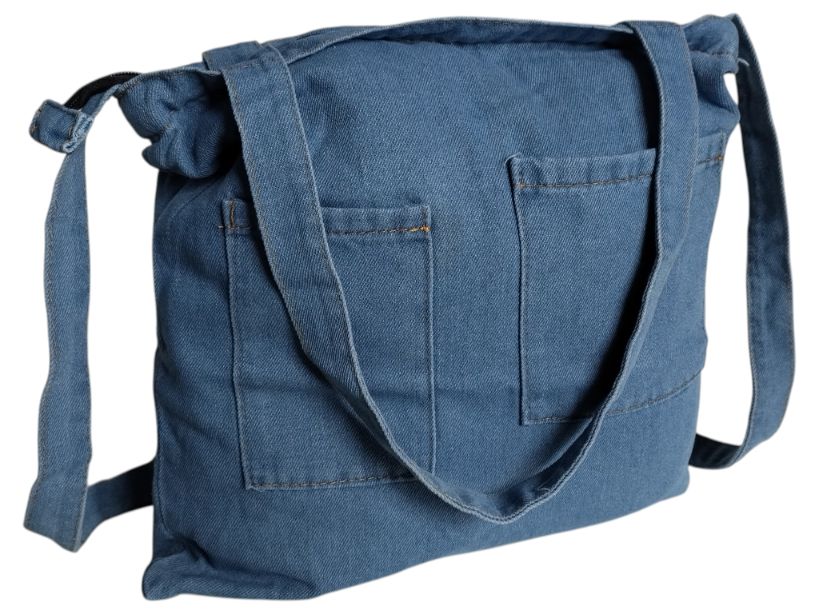 Torebka Damska Jeans, Worek Listonoszka Na Ramie Jeansowa Torba Materiałowa