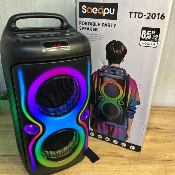Колонка Bluetooth Portable Party Speaker TTD громкий звук  LED караоке