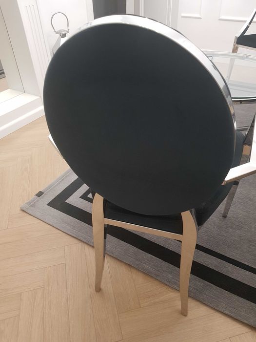 Piękna Para Foteli, czarny welur + chrom, PRIMAVERA HOME, idealne