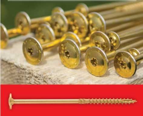 Wkręty, wkręt ciesielskie do drewna z łbem talerzowym TORX 6x240