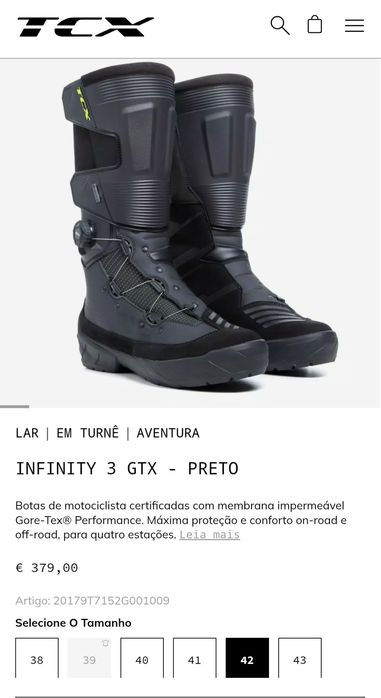 Botas TCX infinity 3 GTX Black