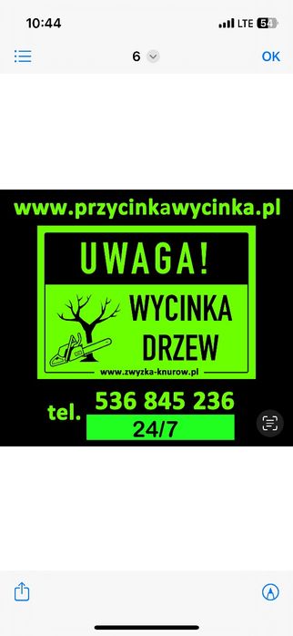 Wycinka drzew z podnośnika / przycinka / rębakowanie/ frezowanie.