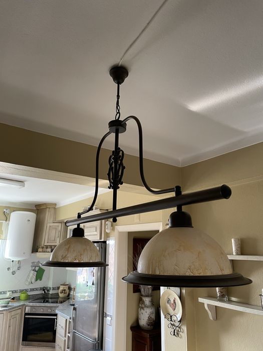 Candeeiro de teto - estilo rústico - largura 1,12