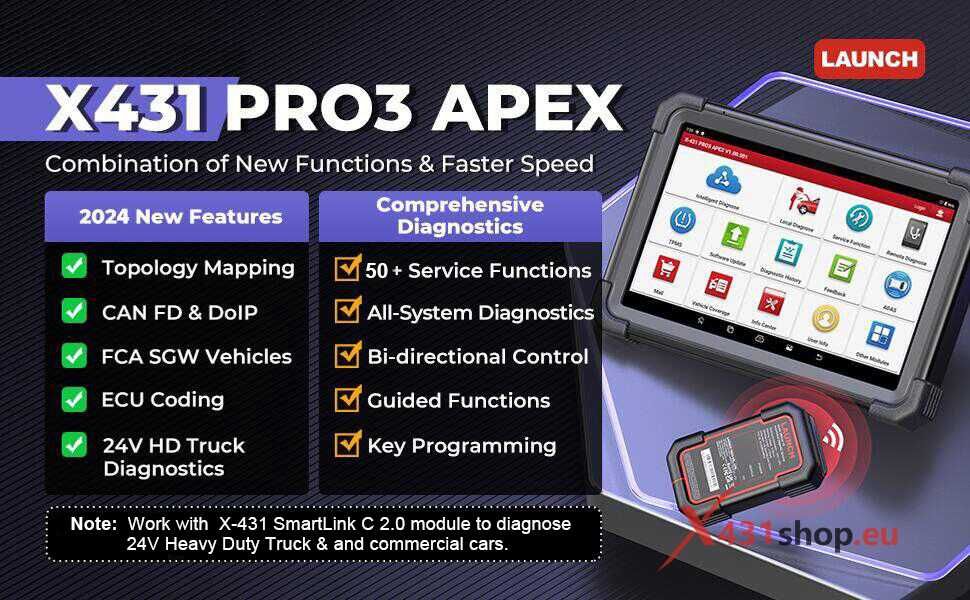 Máq. Diagnostico Auto - Launch x431 Pro3 Apex - Nova Garantia 5anos