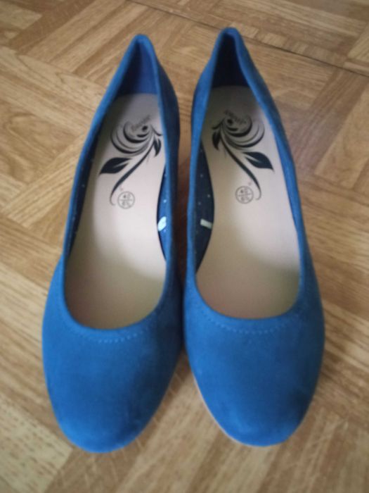baleriny granatowe zamszowe