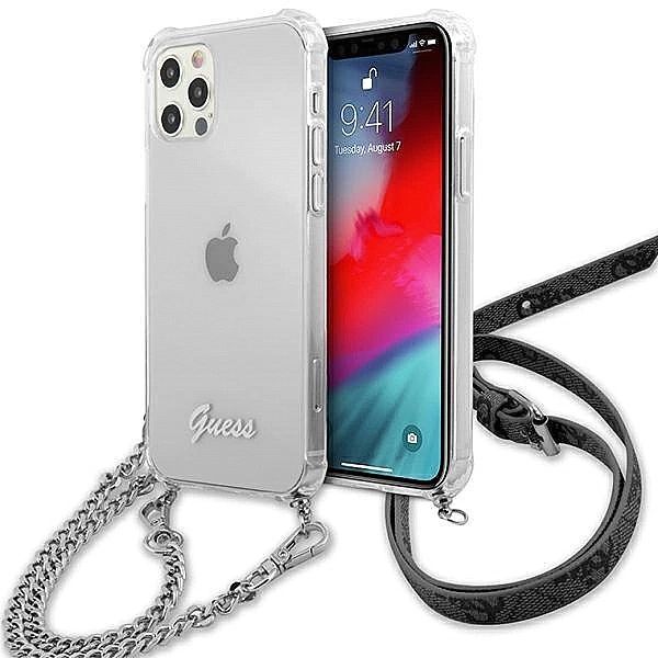 Etui Guess 4g Silver Chain na iPhone 12 Pro Max - przezroczyste