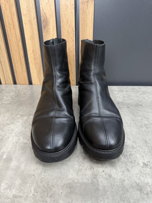 COS Black Leather Zip Ankle Boots чоловічі черевики Оригінал