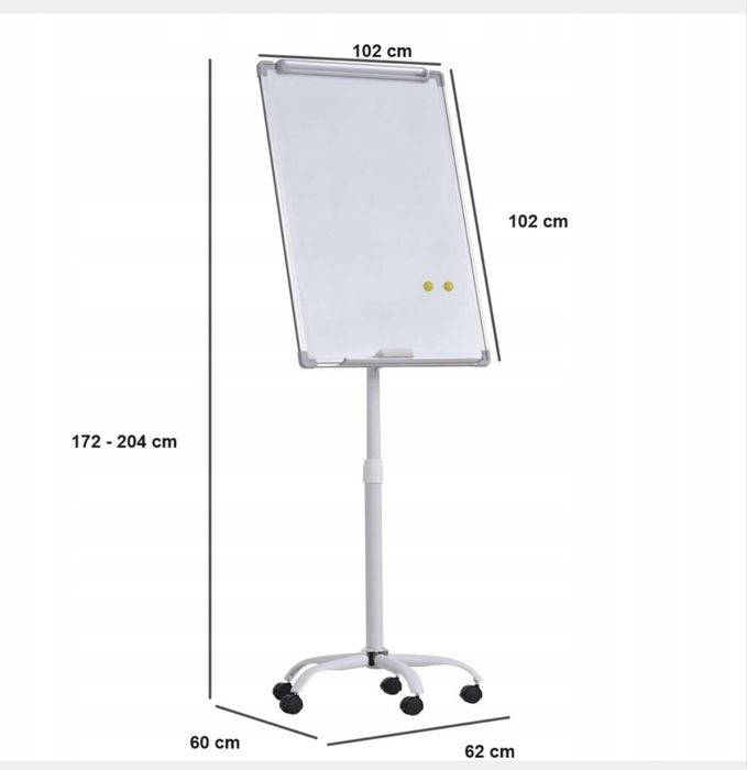 Flipchart magnetyczna Mobilna Tablica  70x100cm