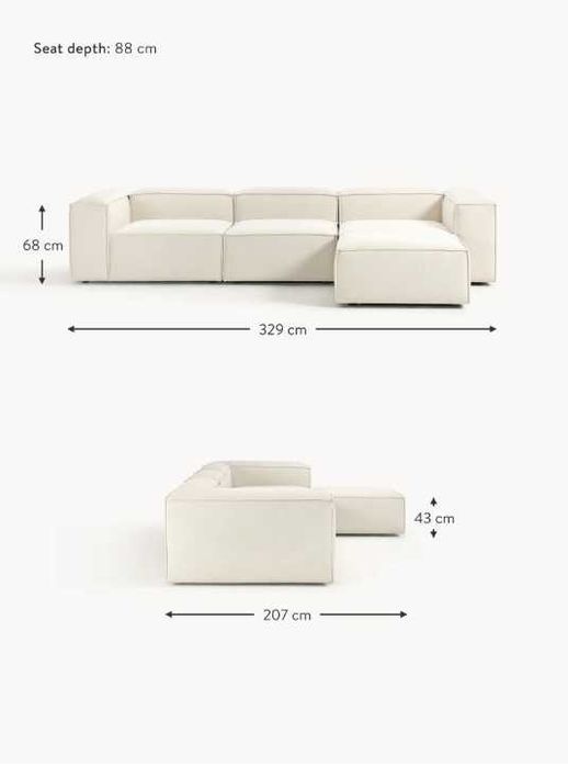 Sofa modułowa z pufem Lennon (4-osobowa) (Westwing)