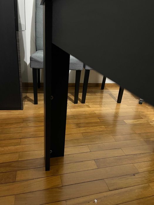 Mesa castanho escuro com vidro 170 x 90 cm