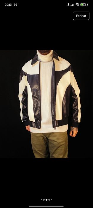 Blusão Homem Preto e Branco L Novo