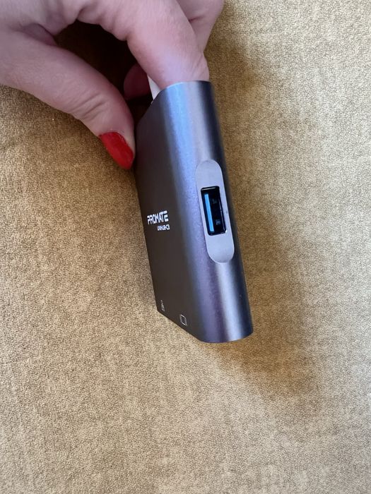 Перехідник USB-хаб Promate uniHub-C3 Grey