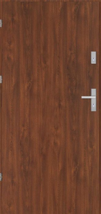 Drzwi antywłamaniowe 90 prawe, orzech z ościeżnicą, nowe