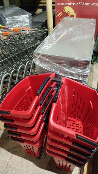 Кассовые боксы. Тумбы. Стелажи. Тележки. Карзины. Холодильное оборудов