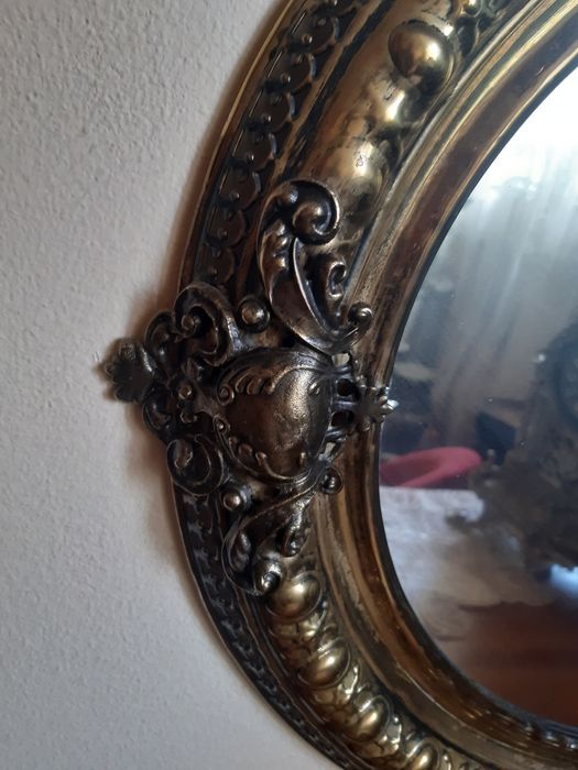 Okazja Piękne pałacowe lustro w mosiężnej ramie