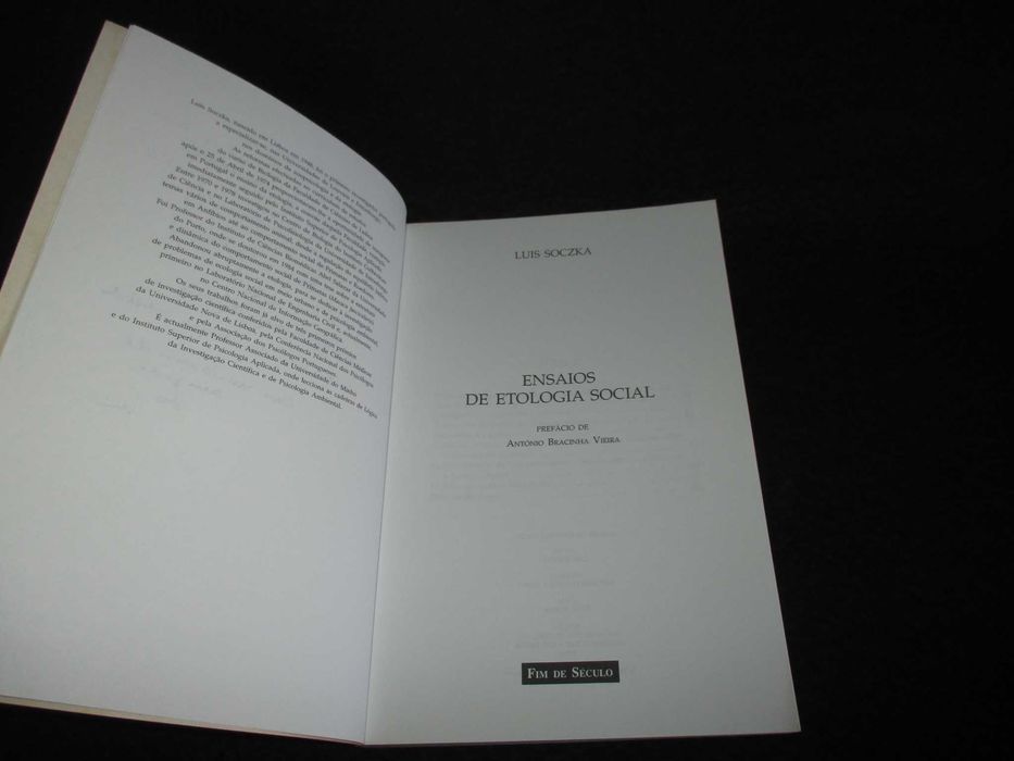 Livro Ensaios de Etologia Social Luís Soczka Autografado