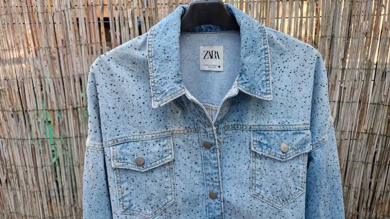 ZARA kurtka jeansowa koszulowa dżety modna oversize Nowa 34/XS 36/S