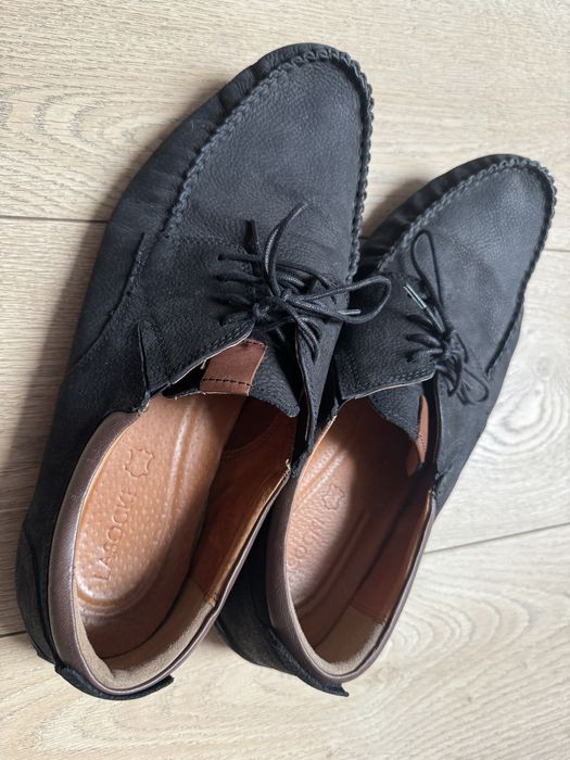 Skórzane mokasyny Lasocki – czarne, klasyczne, bardzo wygodne 45