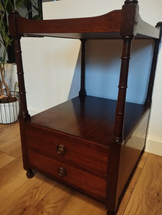 Stolik nocny pomocnik stylowy MAHOŃ  styl angielski vintage retro