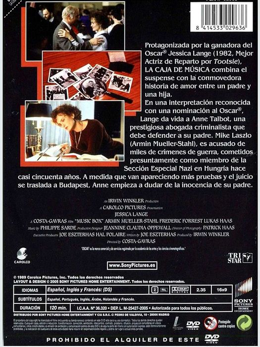 Cinema de Autor Costa Gavras DVD The Music Box leg.PT