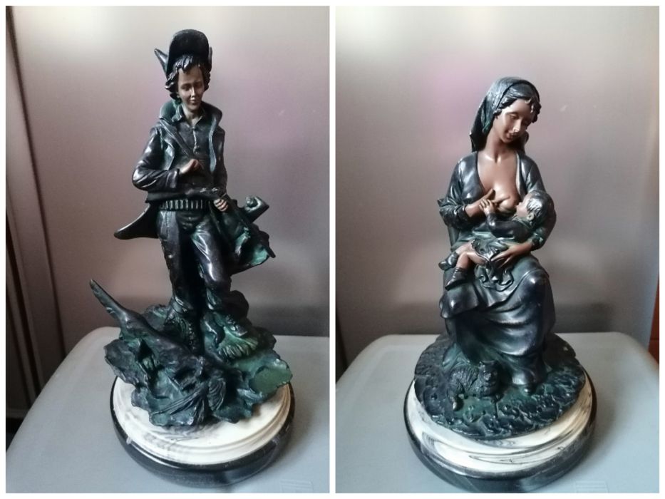 Estátuas em marmore a imitar o bronze