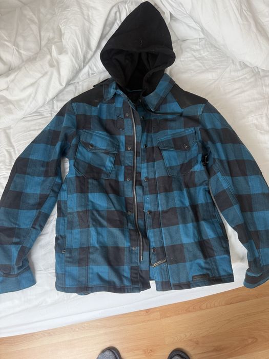 Kurtka macna niebieska krata motocykl quad