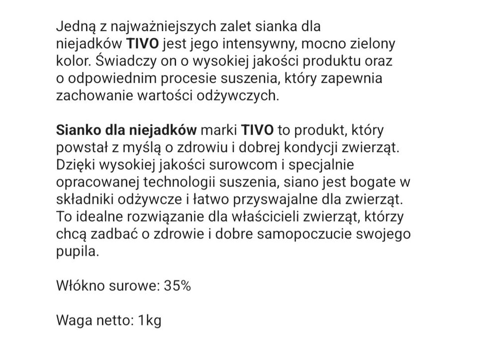 Wysokiej jakości sianko i karma dla świnki morskiej