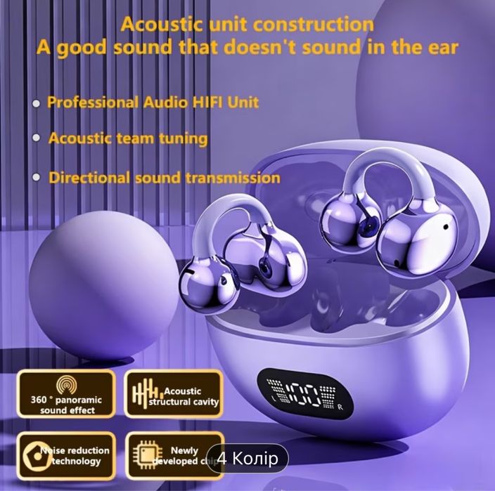 наушники беспроводные. Наушники с клипсой. Навушники беспровідні