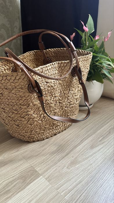 Жіноча велика пляжна сумка з соломи