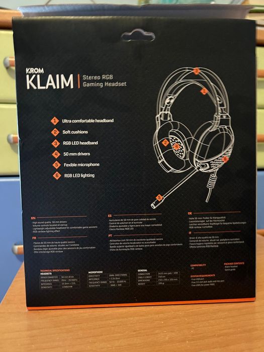 Fones da KROM CLAIN RGB