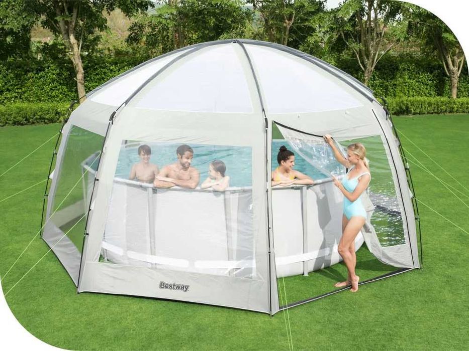 Защитный купол для бассейна INTEX Bestway 58612 Размер 600х600х295 см