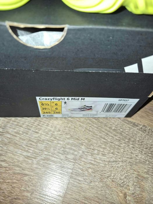 Buty halowe Adidas Crazyflight 6 Mid M r. 39 1/3 Siatkówka / Ręczna Nowe