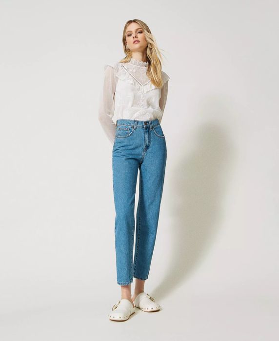 Jeansy mom z haftem Twinset 30