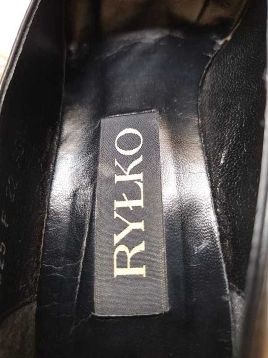 Buty wysoki obcas czółenka czarne skórzane Ryłko 36,5