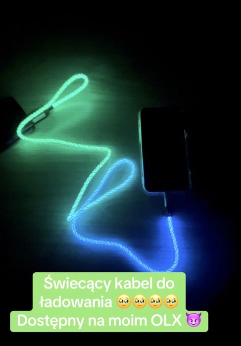 Kabel USB ŚWIECĄCY DO ładowania!!! Najlepsza jakość.
