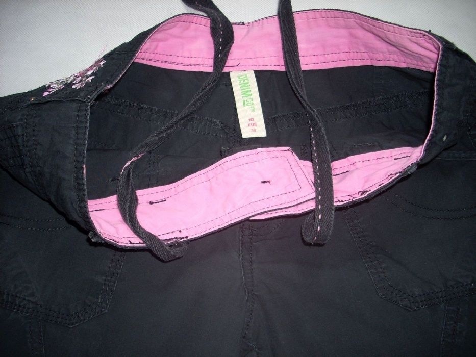 DENIM CO Spodnie 3/4 Bojówki Haftowane 38 M