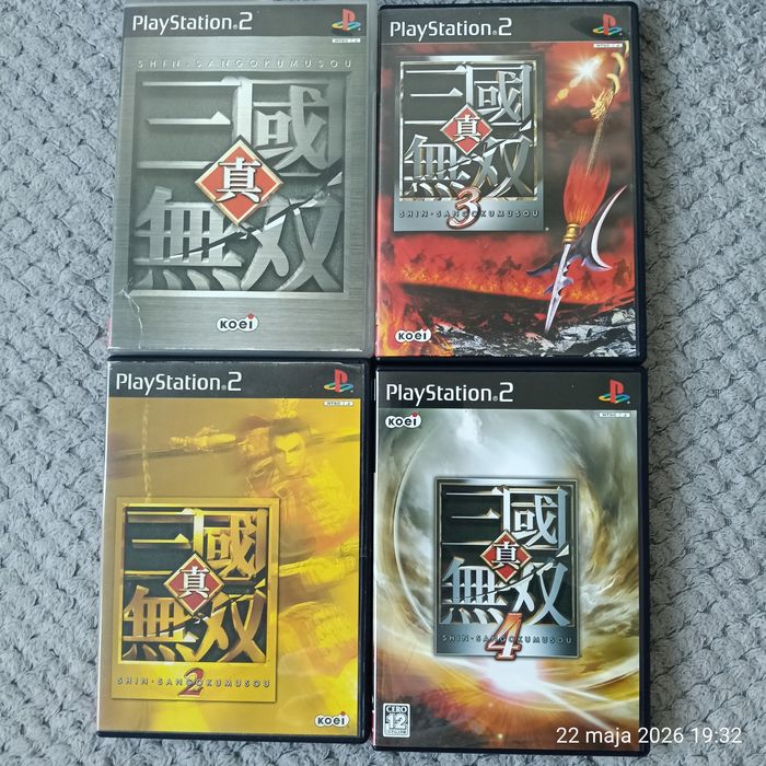 Zestaw 4 Gier PS2: Shin Sangokumusou 1, 2, 3, 4 (Dynasty Warriors) NTSC-J - KOMPLET