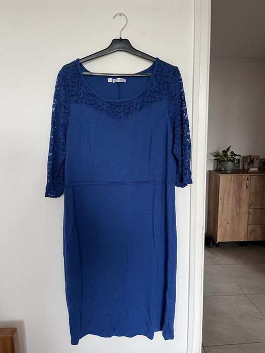 Sukienka bonprix granatowa koronka 46